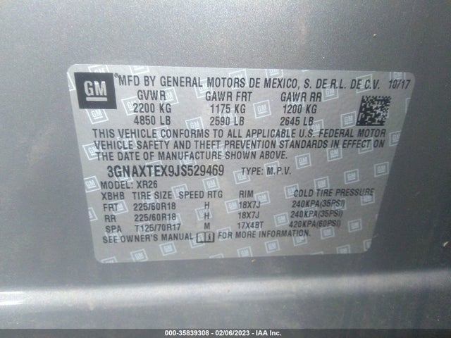 Chevrolet EQUINOX LT 2018 3GNAXTEX9JS529469 Image 11