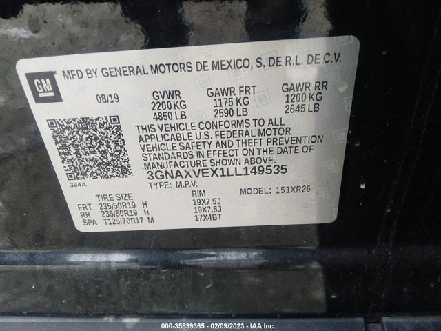 Chevrolet EQUINOX LT 2020 3GNAXVEX1LL149535 Image 10