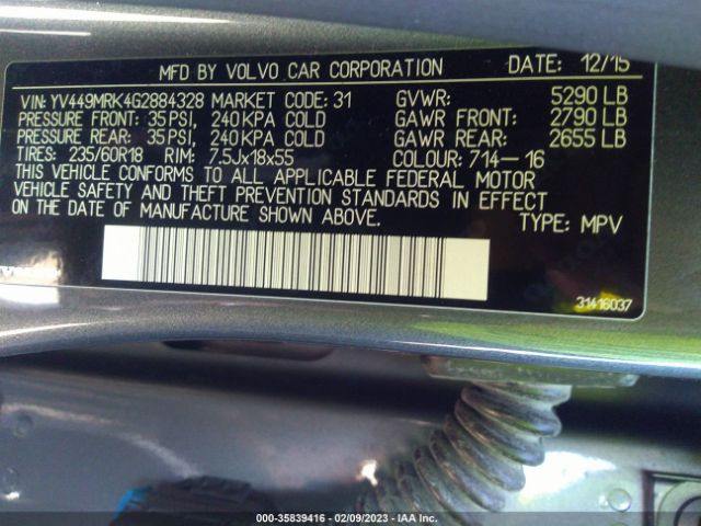 YV449MRK4G2884328 Volvo Xc60 T6 Drive-e
