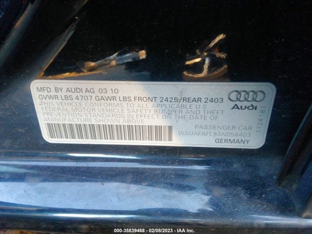 WAUAFAFL9AN056403 Audi A4 2.0t Premium
