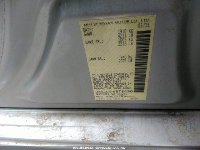 Nissan ALTIMA 2.5 2015 1N4AL3AP0FN878490 Image 11