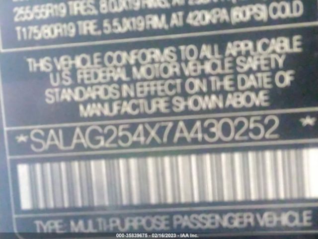 SALAG254X7A430252 Land Rover LR3 HSE
