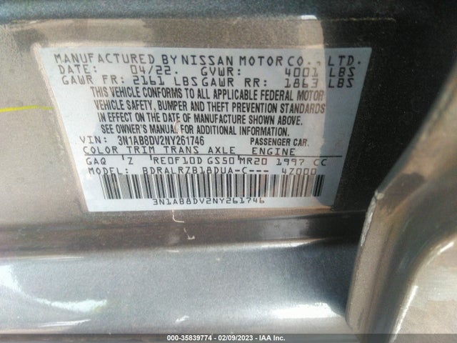 2022 Nissan Sentra, VIN: 3N1AB8DV2NY261746