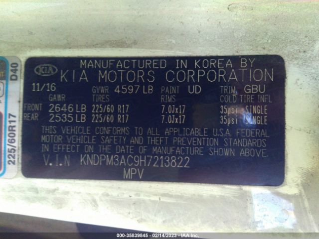 KNDPM3AC9H7213822 KIA Sportage Lx