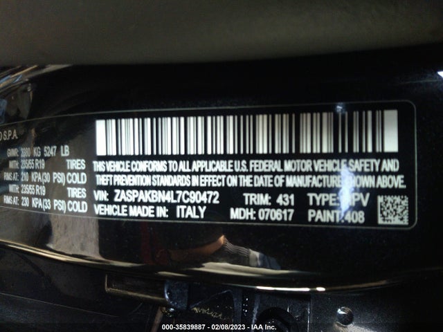 ZASPAKBN4L7C90472 Alfa Romeo STELVIO TI