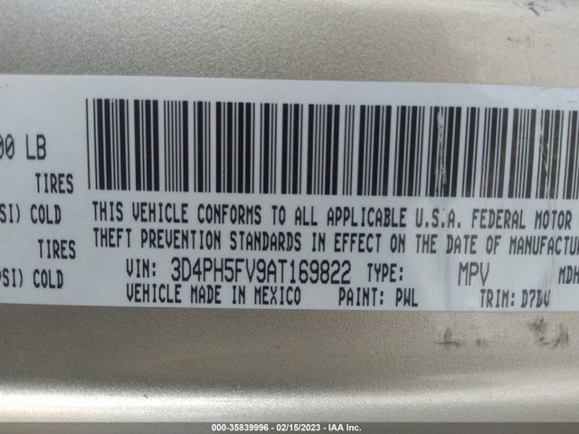 Dodge Journey Sxt 2010 3D4PH5FV9AT169822 Image 10
