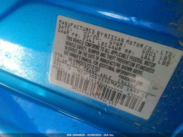 3N1AB8CV7LY212153 Nissan SENTRA SV