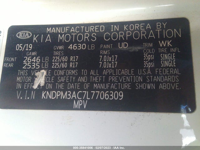 2020 Kia Sportage, VIN: KNDPM3AC7L7706309