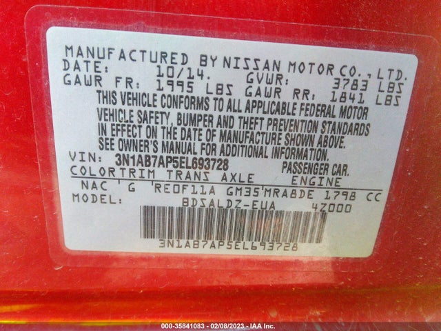 Nissan SENTRA SV 2014 3N1AB7AP5EL693728 Image 10