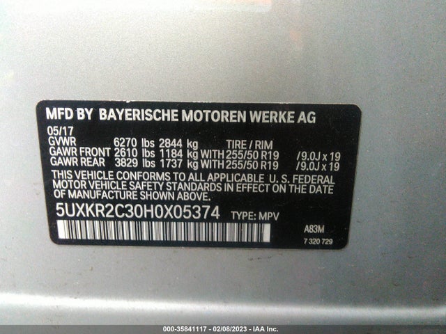 BMW X5 Sdrive35i 2017 5UXKR2C30H0X05374 Image 9