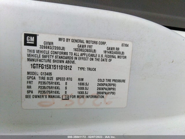 GMC SAVANA CARGO VAN 2005 1GTFG15X151101812 Image 10