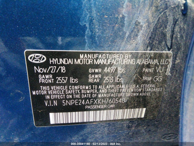 Hyundai SONATA SE 2019 5NPE24AFXKH760548 Image 9