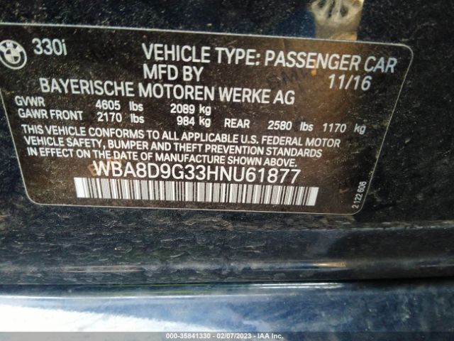 WBA8D9G33HNU61877 BMW 3 Series 330i Xdrive