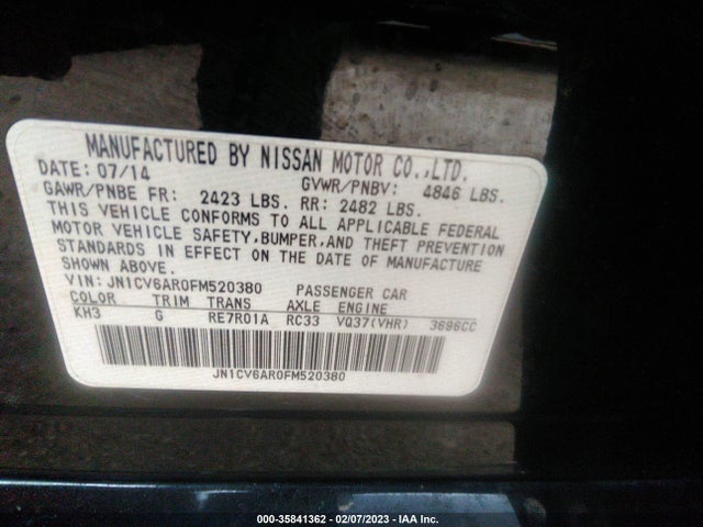 Infiniti Q40 2015 JN1CV6AR0FM520380 Image 10