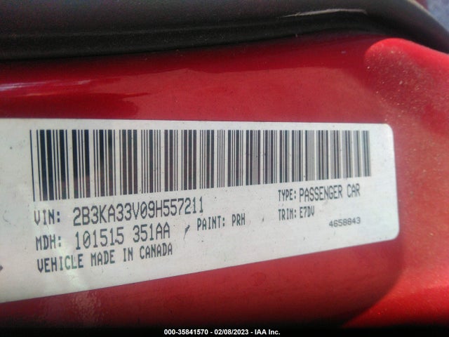 Dodge Charger Sxt 2009 2B3KA33V09H557211 Image 10