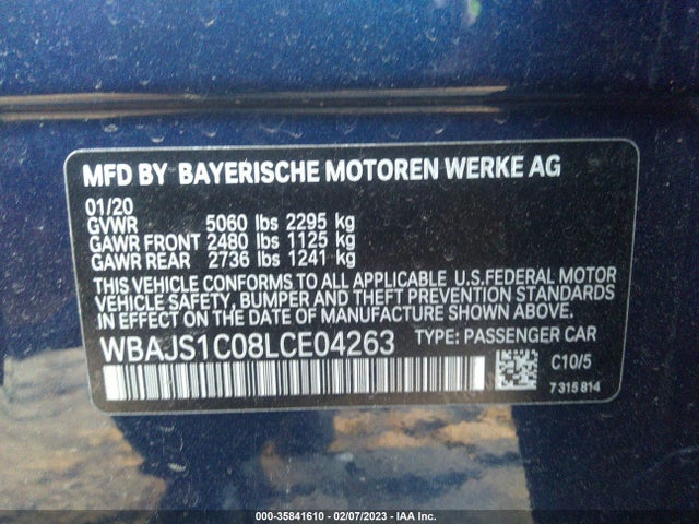BMW 5 Series 540i 2020 аукцион фото