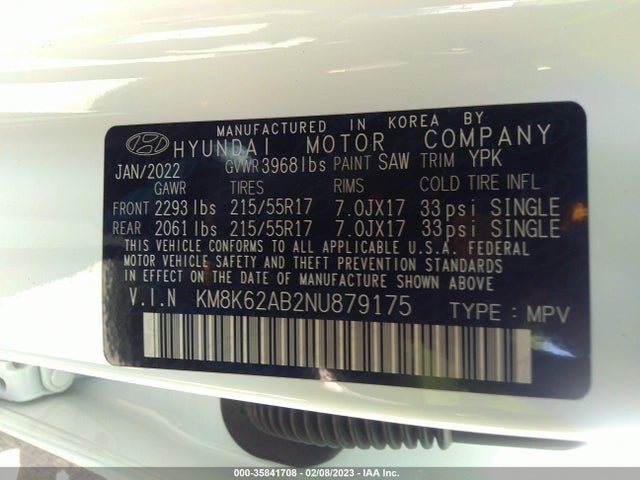 Hyundai Kona Sel 2022 KM8K62AB2NU879175 Image 10