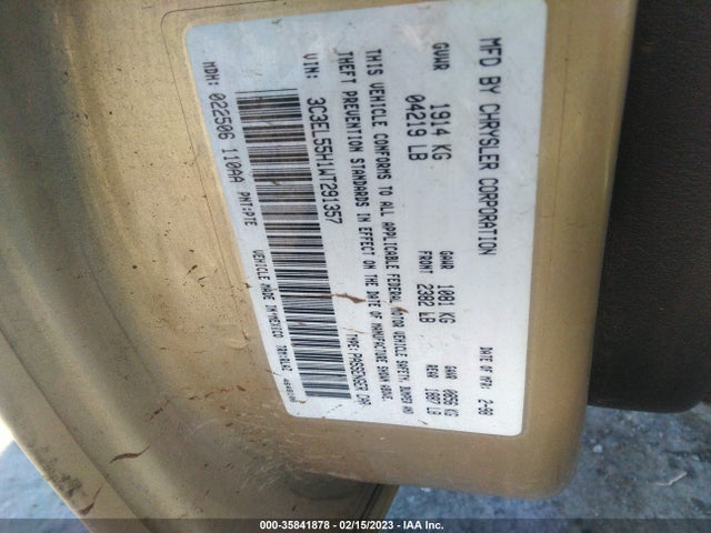 3C3EL55H1WT291357 Chrysler Sebring Jxi