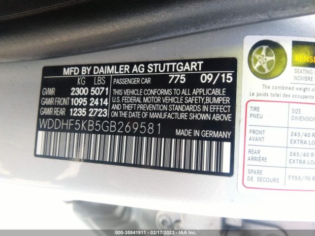 WDDHF5KB5GB269581 Mercedes-Benz E-class E 350