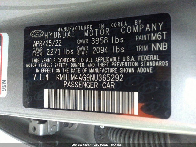 Hyundai ELANTRA SEL 2022 KMHLM4AG9NU365292 Image 10