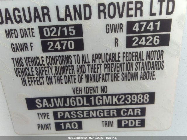 2016 Jaguar F-TYPE, VIN: SAJWJ6DL1GMK23988
