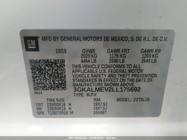 3GKALMEV2LL175692 GMC Terrain Sle