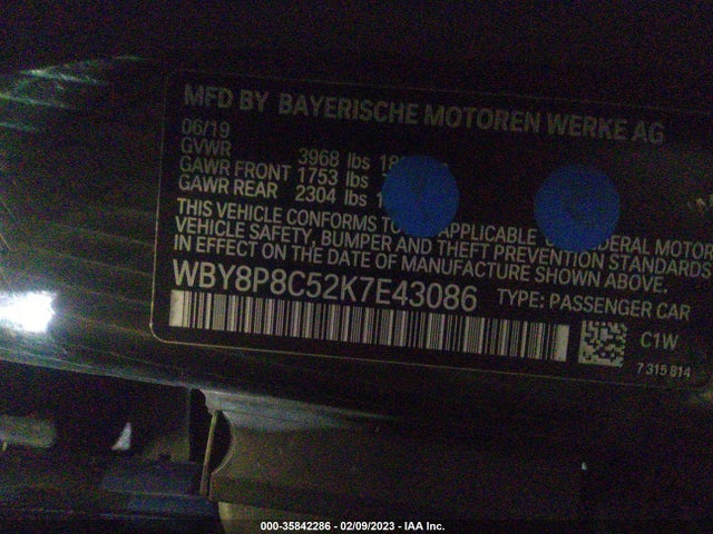 BMW I3 S 2019 аукцион фото
