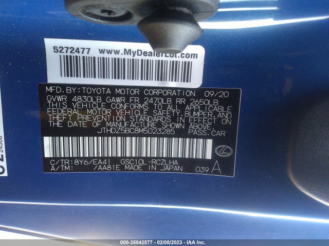 2021 Lexus RC, VIN: JTHDZ5BC8M5023285