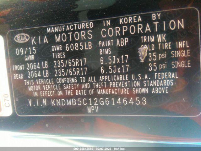 KNDMB5C12G6146453 KIA SEDONA LX