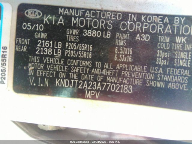 KNDJT2A23A7702183 KIA SOUL +