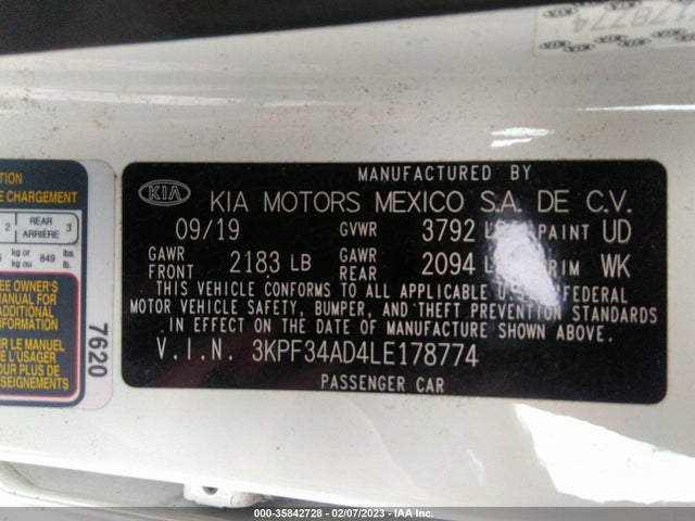 KIA Forte Gt-line 2020 3KPF34AD4LE178774 Image 9