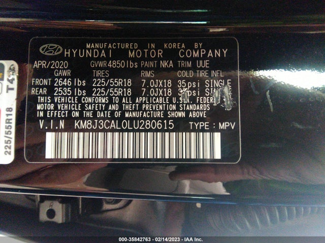 Hyundai Tucson Limited 2020 KM8J3CAL0LU280615 Image 9