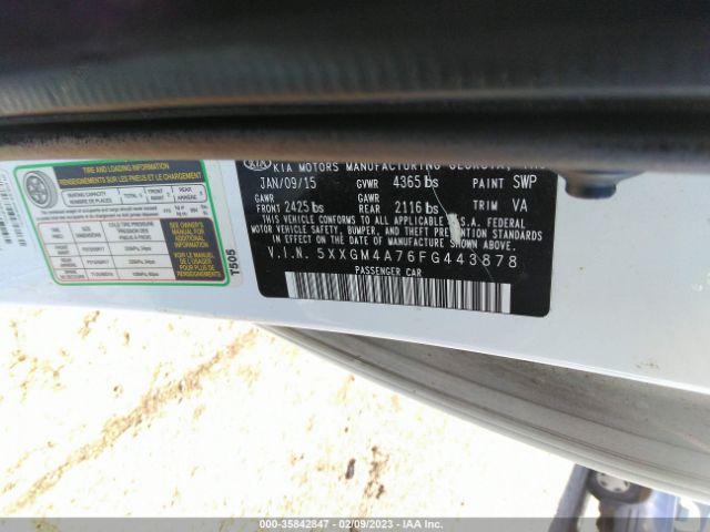 5XXGM4A76FG443878 KIA Optima Lx
