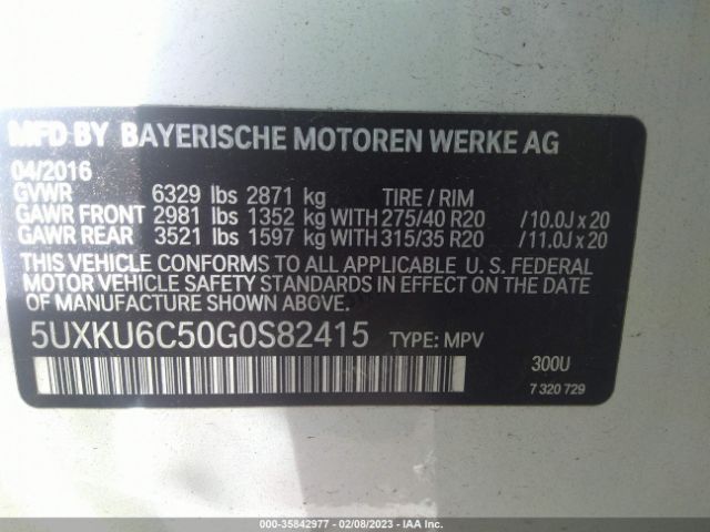 5UXKU6C50G0S82415 BMW X6 Xdrive50i