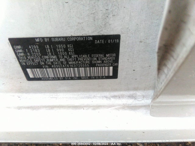 4S3GTAT61K3725555 Subaru Impreza Limited