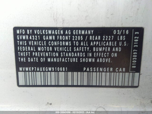 Volkswagen E-golf Se 2016 WVWKP7AUXGW910681 Image 9