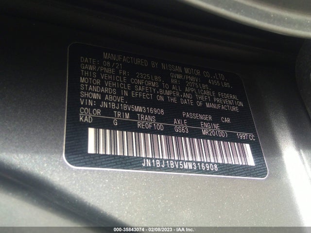 2021 Nissan Rogue, VIN: JN1BJ1BV5MW316908