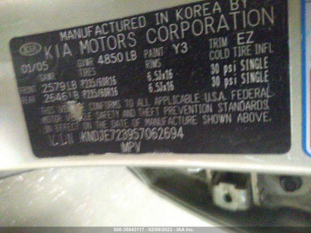 KNDJE723957062694 KIA Sportage Lx/ex
