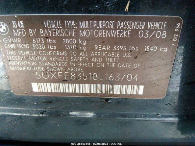 5UXFE83518L163704 BMW X5