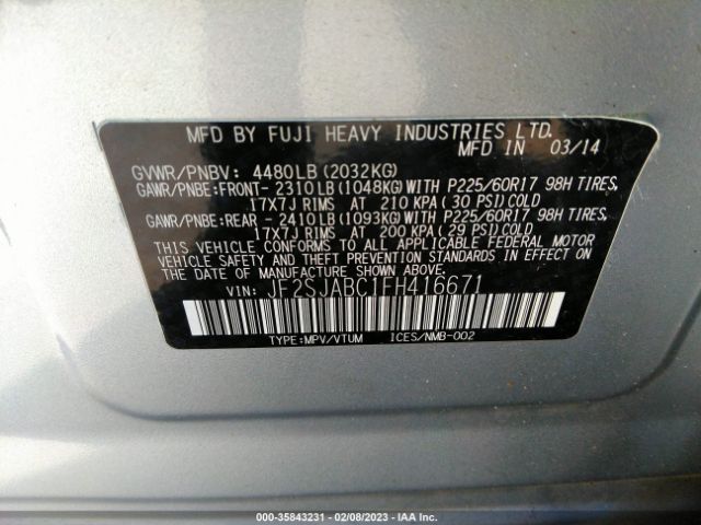 JF2SJABC1FH416671 Subaru Forester 2.5i