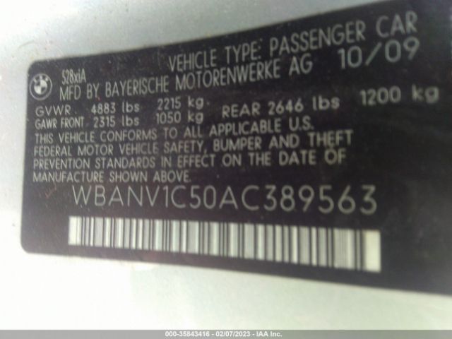 WBANV1C50AC389563 BMW 5 Series 528i Xdrive