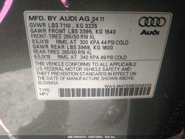Audi Q7 3.0l Tdi Premium Plus 2011 WA1LMAFE8BD009335 Image 10