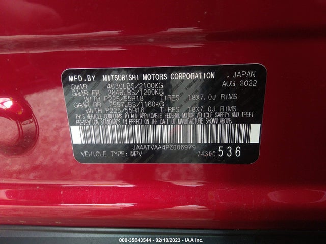 2023 Mitsubishi Eclipse, VIN: JA4ATVAA4PZ006979