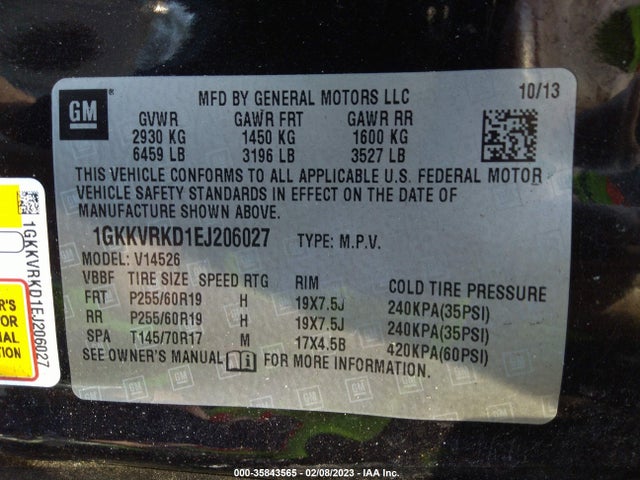 Продажа на аукционе авто 2014 Gmc Acadia Slt, vin: 1GKKVRKD1EJ206027, номер лота: 35843565
