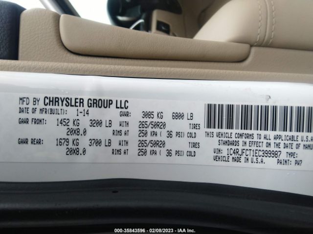 1C4RJFCT1EC399987 Jeep Grand Cherokee Overland
