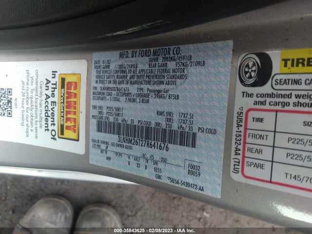 Lincoln MKZ 2007 3LNHM26T27R641676 Image 10