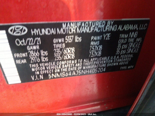 Hyundai Santa Fe Xrt 2022 5NMS64AJ5NH405204 Image 10