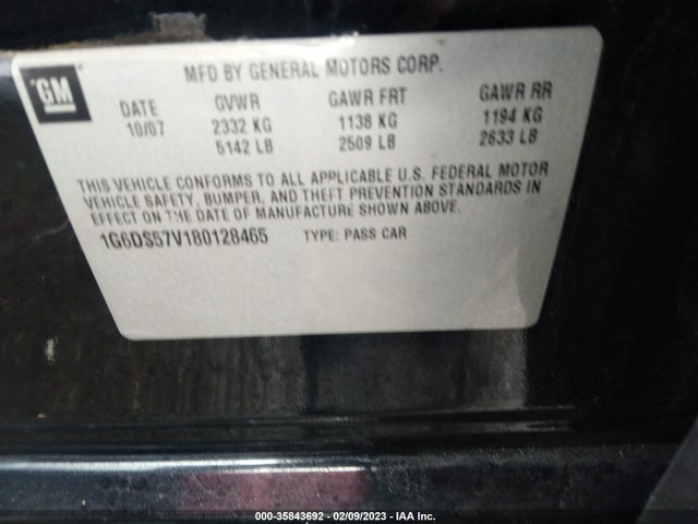 1G6DS57V180128465 Cadillac Cts Awd W/1sb