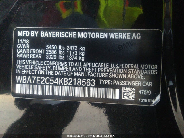 2019 BMW 740I WBA7E2C54KB218563 Photo 8