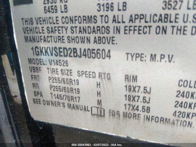 GMC Acadia 2011 1GKKVTED5BJ247121 Image 9